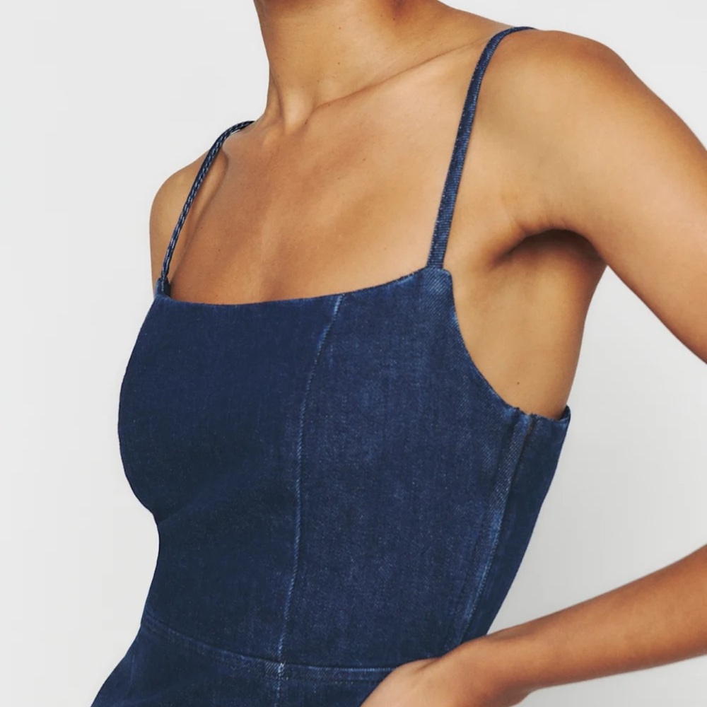 Reformation size 8 denim Midi Dress - Picture 3 of 7